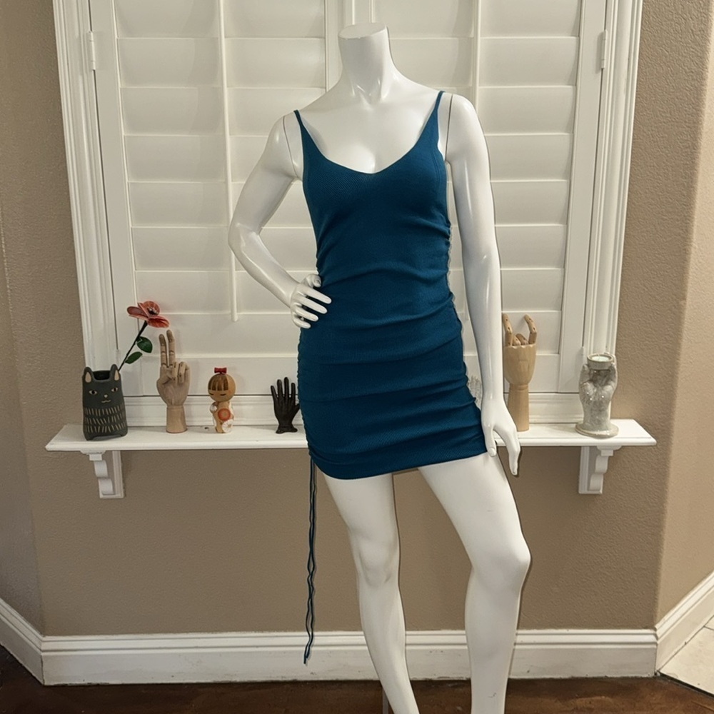 Princess Polly Bridie Mini Dress Teal Ruched